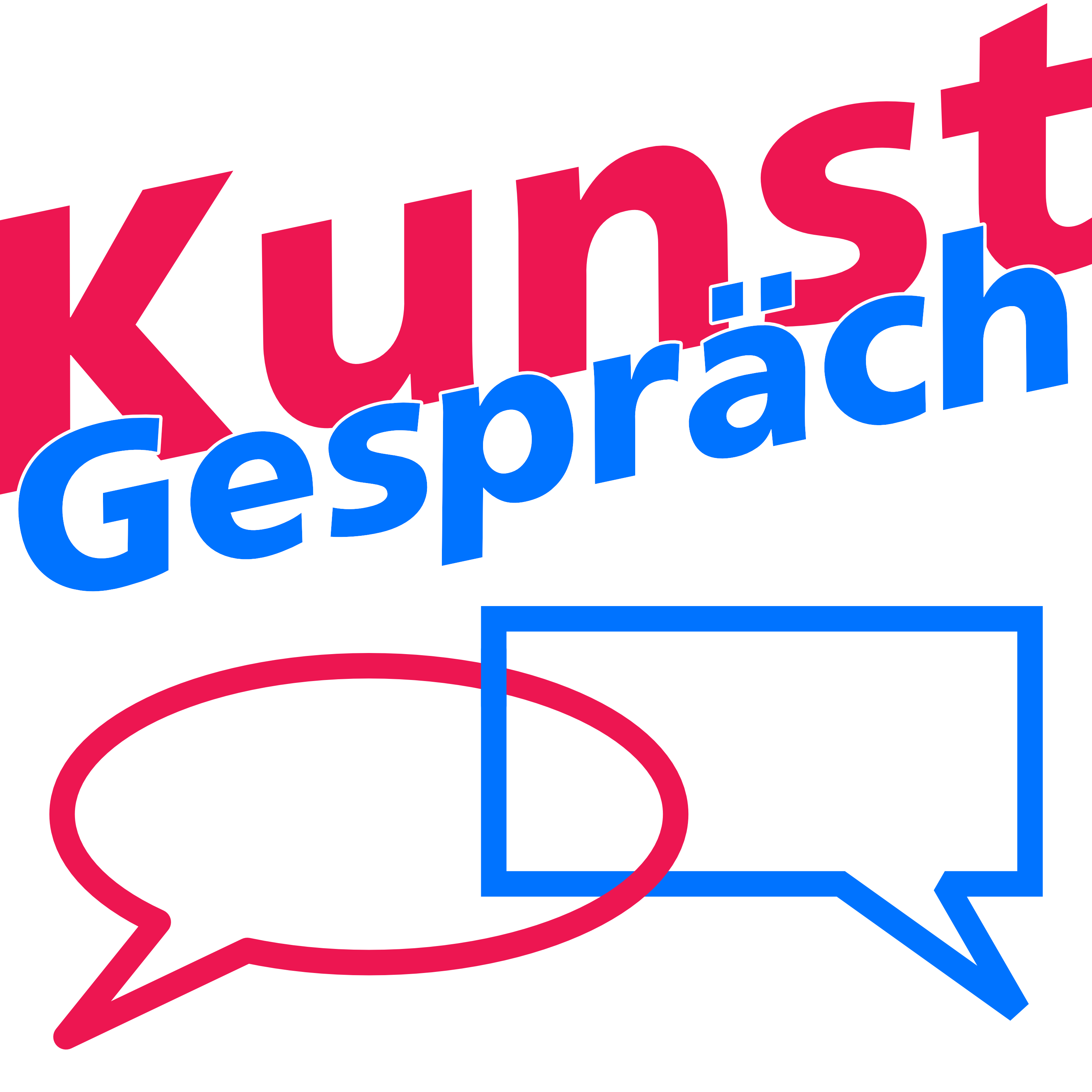 Grafik mit Schriftzug Kunstgespräch